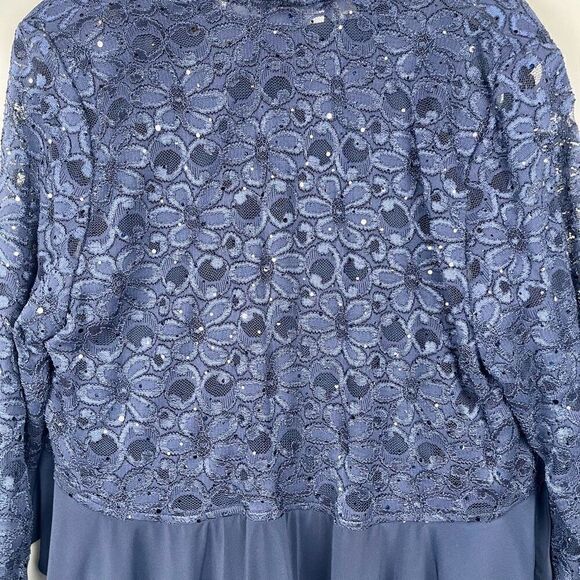 R & M Richards Navy 2-piece Dress Lace Jacket 18W - Picture 5 of 16